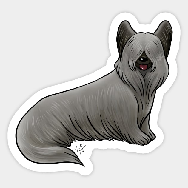 Dog - Skye Terrier - Blue Sticker by Jen's Dogs Custom Gifts and Designs